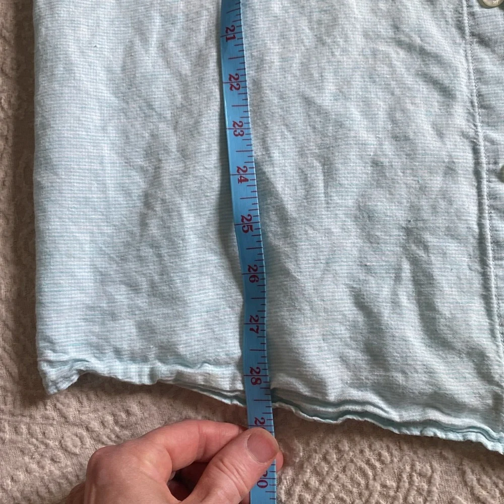 Men’s Banana Republic, linen / cotton shirt, LT, light blue - Picture 7 of 8